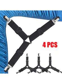 4 Stücke verstellbare Bettlaken- & Tagesdeckenhalter - aus Nylon, ohne Strombedarf - perfekt für Sofabezüge, Tischdecken & Zeltclips