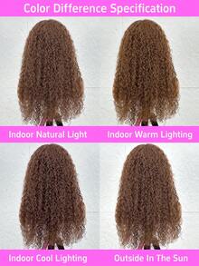 200% 密度 13x6 耳到耳深卷蕾丝前假发，预先拔下婴儿头发，带婴儿头发深波浪高清透明蕾丝前假发，天然黑色巴西真人头发，适合女性混合发蕾丝，打造自然外观，完美的圣诞礼物 - 棕色 - 查看 9