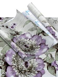 Washable Adhesive Wallpaper Roll Fantasy Floral Home Decor Bedroom Removable Wall 45cmx10M - HOA TÍM - Xem 2