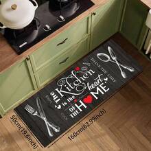 1pc/2pcs Kitchen Mat Set - Knife Fork Spoon Pattern Kitchen Decor Mat, Suitable For Sink, Bedroom, Living Room, Dining Room, Kitchen Floor Mat, Absorbent Drainage Mat, Suitable For Kitchen, Living Room, Entrance, Balcony, Home Decor, Anti-Stain, Cafe, Bar, Holiday, Party, Bedroom, Bath Mat, Room Decor - Multicolor - View 23