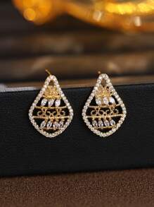 2pcs/Set Minimalist Hollow Design Ladies Earrings & Necklace Fashion Jewelry Set, Cross-Border New Arrival