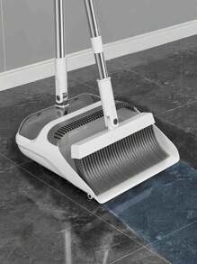 Broom And Dustpan Set, Soft Bristle Broom And Waste Dust Pan Combo, Single Sweeping Brush Household Cleaning Tool
