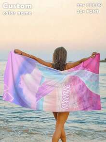 1 件个性化美人鱼尾巴沙滩巾 - 沙滩设计，超强吸水和游泳毛巾，非常适合海滩、游泳、露营和旅行，沙滩必备 | 美人鱼尾巴主题 | 涤纶毛巾，沙滩配饰，适合所有场合 - 彩色 - 查看 25