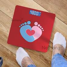 NetHong Digital Bathroom Scales 180KG Body Weight Weighing Scale Smart LED Electronic,Red - Red - View 7