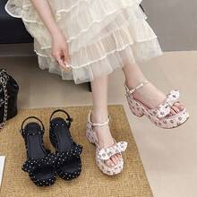 French High Heels For Women With Skirts, New Summer Sandals With Thick Soles And Wedge Heels - Pink - View 3