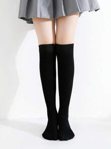 1 Paar vielseitige und bequeme Oberschenkel-hohe Socken für Teenager Mädchen, Kinder atmungsaktive Overknee-Sportsocken Einfarbig, geeignet für Mädchen und Jungen von 10-16 Jahren - Verschiedenfarbig - Übersicht 15