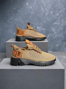Zapatillas de moda para adolescentes, zapatillas deportivas con cordones y de slip-on- Zapatos de malla transpirable antideslizantes adecuados para correr y caminar al aire libre