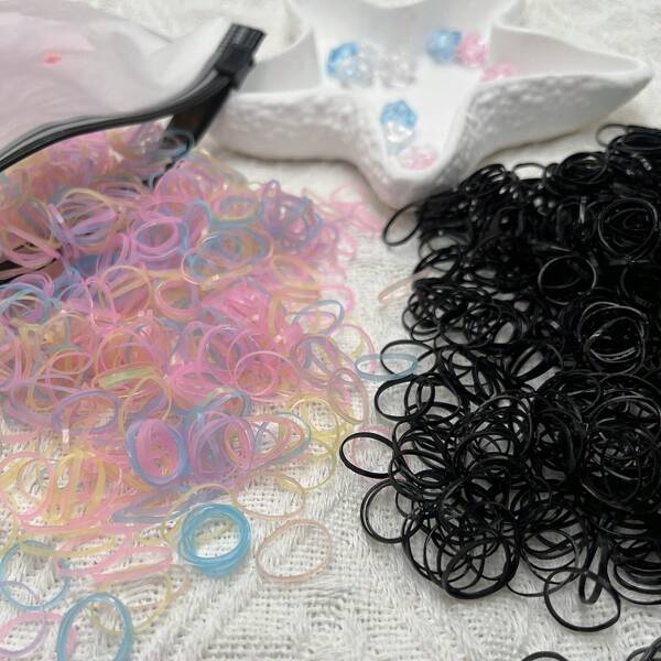 1000pcs Black Disposable Mini Rubber Bands, Small Hair Ties Elastic Bands For Braiding, High Elasticity, Gym Accessories, Hair Tie ,Hair Accessories, Ponytail Holders, Hair Elastics