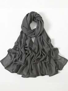 1条女士宽檐真丝围巾，时尚透气长围巾，防晒头巾，舒适百搭，适合日常佩戴、海滩度假等场合 - 寬邊頭巾 - 查看 27