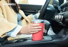 Travel Coffee Mug Set Of 2, 20 Oz Tumbler With Lid, Insulated Stainless Steel Cup For Water, Tea, Powder Coated Teal & Coral - 彩色 - 查看 8