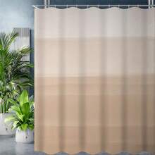 1pc Abstract Beige Gradient Shower Curtain - Digital Printed Polyester, Non-Perforated Partition For Bathroom, Machine Washable, Artistic Design With Soft Lighting Effect, Bathroom Decor | Artistic Shower Curtain | Durable Shower Curtain Back To School