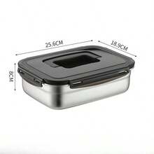 1 件带盖不锈钢便当盒，学生午餐盒，密封食品储存容器，冰箱食品保鲜盒，防漏密封，学校用品