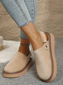 2025 New Thick Sole Closed Toe Mule Sandals With Buckle Strap, Comfortable Slip-On Slippers, Versatile Marroon Color System