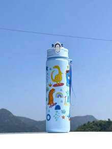 Bình nước trẻ em, Khủng long, Cầu vồng, 1 Bình nước thể thao dễ thương có họa tiết động vật hoạt hình - 800 ml, Cốc có ống hút, Có quai xách, Chống rò rỉ, Chống sốc, Di động - Thích hợp cho du lịch, Hoạt động ngoài trời, Học sinh, Mẫu giáo và Thực tế cho Trường học - Nhiều màu - Xem 9