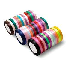 1pc 1/1.2/2CM X25 Yards Polyester Black/White/Beige Ribbon, Suitable For Gift Wrapping, Party Favors, Wedding Decoration, Bow Making, Bouquets, Sewing Projects And Crafts - Black - View 5