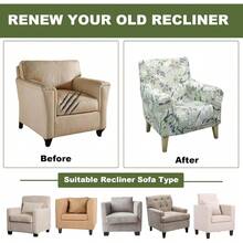 Local Delivery - Banquet Armchair Slipcover Printed Chair Covers With Arms Stretch Club Chair Slipcover Soft Armchair Sofa Covers Anti-Slip Furniture Protector For Dogs Pets Home Living Room Decor, 14 - 47 - 查看 6