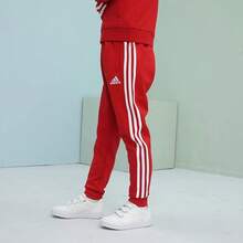 Adidas 阿迪达斯男童锥形运动裤 - 紅色 - 查看 3
