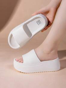 Sandalias de mujer con cuña, nuevas sandalias de verano con suela gruesa antideslizante - Blanco - Ver 2