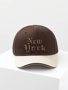 1 件男女通用撞色“NEW YORK”刺绣棒球帽，适合户外运动和活动 - 彩色 - 查看 7