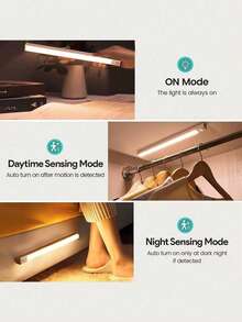 1 buah Lampu Sensor Gerak, Lampu Malam Strip untuk Kamar Tidur, Lampu LED Isi Ulang USB, Cocok untuk Kamar, Lemari, Koridor, dan Tangga, 19,69 Inci/11,81 Inci/7,87 Inci/3,94 Inci, Cahaya Hangat/Cahaya Putih - warna hangat - View 5