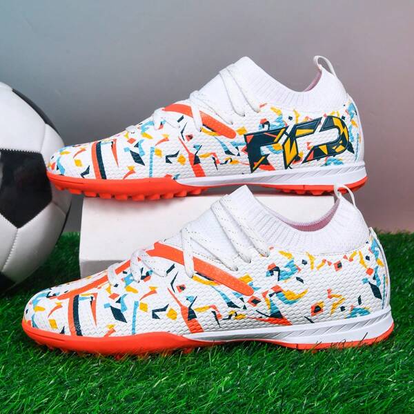 1 Pair Adult & Youth Unisex Soccer Cleats, Low-Top Outdoor Sports Competition Shoes For Men, Plus Size, Non-Slip & Wear-Resistant AG Studs For Natural Grass, Soft Ground, Leather Football Training Shoes With Laces