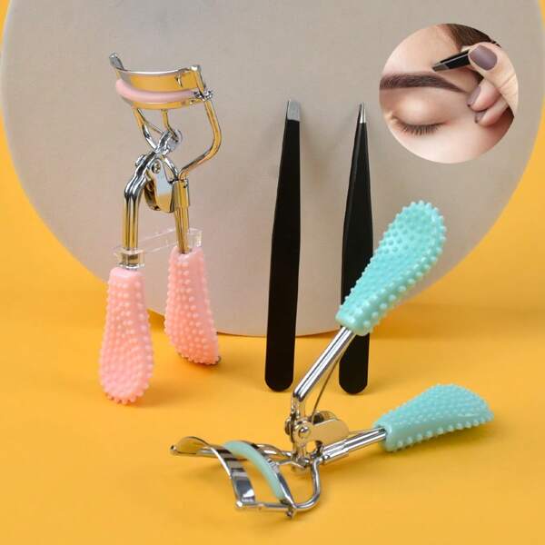 1/2pcs Portable Makeup Eyelash Curler Set, Lift & Curl Lashes, Suitable For Beginners, Natural Look