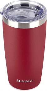 Travel Coffee Tumbler 20 Oz, Insulated Mug With Lid, Stainless Steel Cup For Hot And Cold Drinks, Powder Coated Plum - 橘色 - 查看 1