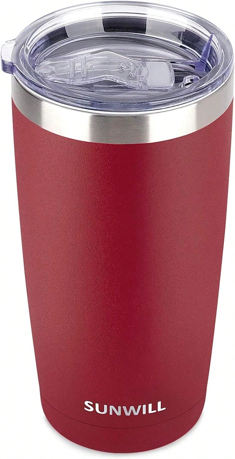 Travel Coffee Tumbler 20 Oz, Insulated Mug With Lid, Stainless Steel Cup For Hot And Cold Drinks, Powder Coated Plum - 橘色 - 查看 1