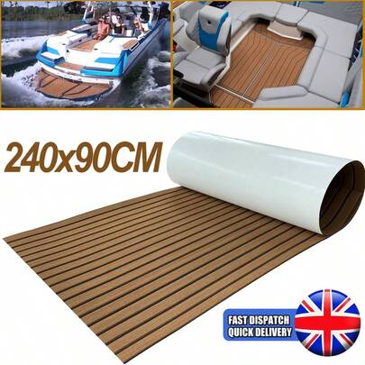 1PCS 240x90cm EVA Foam Teak Marine Boat Sheet Flooring Mat Yacht Carpet Decking Brown