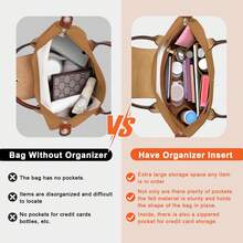 Túi tote có ngăn đựng đồ, túi xách bằng nỉ nhiều ngăn, khóa kéo, ngăn đựng cốc, vật dụng cần thiết cho mùa tựu trường. - màu nâu - Xem 5