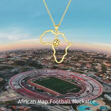 Women's Minimalist Africa Map Pendant Necklace,  Personalized Africa Motherland Continent Outline Necklaces Chain Length 18" Extension Chain 2" ( 18K Gold And Silver Plated Both Choice, Jewelry With Gifts Box)2025 - 金非洲足球 - 查看 10