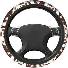 New Brown Cow Print Steering Wheel Cover Universal 15 Inch For Women Men, Neoprene Anti-Slip Cute Car Steering Wheel Grip Wrap Car Accri Protective Case Cover For Vehicle Truck SUV¡­ - Rainbow Cheetah Print One Size - View 5
