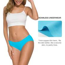 ALTHEANRAY Women's Seamless Hipster Underwear No Show Panties Soft Stretch Bikini Underwears Multi-Pack - Color14 - 查看 3