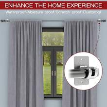 4PCS No Drill Curtain Rod Brackets, Self-Adhesive Curtain Rods No Drilling, Nail Free Adjustable Curtain Rod Holders, Curtain Hooks For Rod Less Than 1.57 Inch Diameter (Silver) - 銀色 - 查看 8