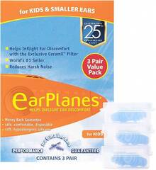 Original Children's EarPlanes By Cirrus Healthcare Ear Plugs Airplane Travel Ear Protection 3 Pair BONUS VALUE PACK - Uncorded - 查看 3