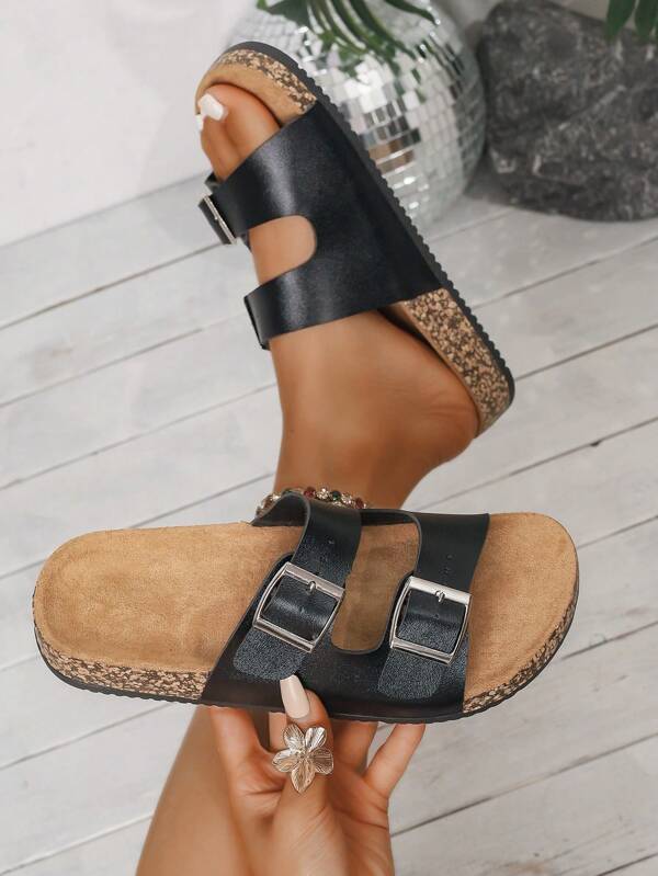 2025 Classic Birkenstocks Unisex Sandals, Classic, Versatile, Fashionable, With Metal Buckle, Wide Fit, Adjustable For Slim And Wide Feet