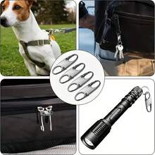 4 Packs Anti-Theft Zipper Clips – Secure Locking Zipper Pulls Replacement – Versatile Black Multi-Purpose Hooks – Double Opening Universal Connector