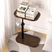 1pc Classic Adjustable Height Side Table – Modern Bedside End Table, Stylish Metal Frame & Wooden Top, Portable Sofa End Table For Living Room, Bedroom, Game Room, Or Reception Area – Easy Assembly, No Power Needed, Versatile Furniture | Modern Accent Table | Ergonomic Design