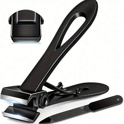 Thick Toenail Clipper Suitable For Thick Nails, Heavy Duty Toenail Clipper For Elderly With Wide Jaw, Super Sharp Stainless Steel Toenail Clipper With File For Men