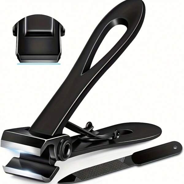 Thick Toenail Clipper Suitable For Thick Nails, Heavy Duty Toenail Clipper For Elderly With Wide Jaw, Super Sharp Stainless Steel Toenail Clipper With File For Men