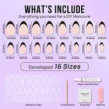 Press On Nails Red - Cat Eye Press On Nails Square For Gifts,Cherry Short Stick On Nails With Glue, Glossy Reusable Nail Tips In 15 Sizes - 30 Soft Gel Fake Nails Kit, Hot Love - Black End - 查看 5