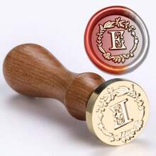 26pcs Floral Wreath & Letter Wooden Handle Stamp Set