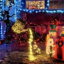 Solar Water Bottle Hanging Light, Hanging Solar Waterfall Light With String Lights - Retro Metal Pot Shaped Outdoor Garden Decoration Light (Including Bracket), Suitable For Trails, Lawns, Terraces, Paths, And Courtyards - Multicolor - View 12