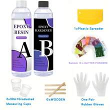 1:1 AB transparentes Epoxid-Harz Set, 500/240ml Epoxid-Harz Kleber mit hoher Klebkraft und kristallklarem Härter, DIY Schmuckherstellung, Beschichtungen, Holz, Harz-Formen, Empfehlung für Anfänger
