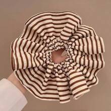 1 Peça Scrunchie Listrado Grande Coreano, Elástico de Cabelo Versátil para Uso Casual/Escritório, Scrunchies de Cabelo, Elástico de Cabelo, Acessórios de Cabelo, Porta-rabos de Cavalo, Elásticos de Cabelo, Faixas de Borracha para Cabelo