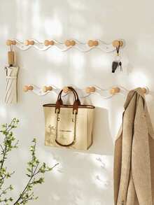 1pc Wall-Mounted Drill Hook Hanger, Multi-Functional Bathroom Hanger, Door Back Hook, Aluminum Alloy Bathrobe Hook, Key Hanger, Kitchen And Bathroom Storage Rack - Multicolor - View 5