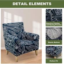 Local Delivery - Banquet Armchair Slipcover Printed Chair Covers With Arms Stretch Club Chair Slipcover Soft Armchair Sofa Covers Anti-Slip Furniture Protector For Dogs Pets Home Living Room Decor, 14 - 49 - 查看 2