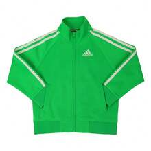 Adidas Kids' Spring/Autumn Three-Stripe Stand Collar Zip-Up Jacket For Boys - Green - View 5