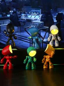 1 pieza Mini lámpara nocturna, lámpara nocturna de robot, lámpara de diseño de robot de dibujos animados LED linda, lámpara de mesa de compañía, regalo para Halloween, Navidad, Acción de Gracias/Graduación (Luz cálida)