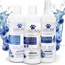 Berry Blue Brightening Face And Body Wash For Dogs - Blueberry Shampoo - Remove Tear Stains, Hydrate Dry Itchy Skin, Add Shine & Luster To Coats (Berry Blue Brilliance Bundle) - Multicolor - View 1
